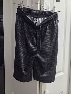 Black Graphic Athletic Shorts